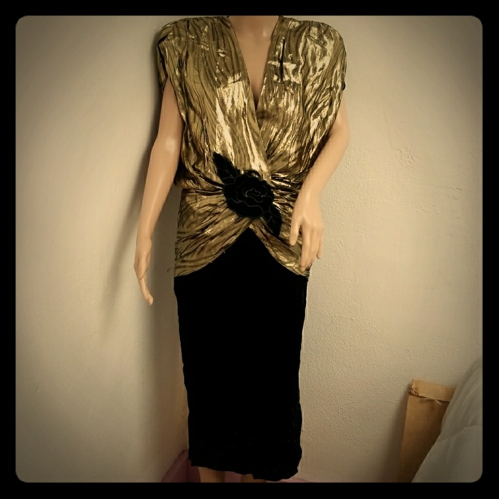 Vintage metallic gold 80'S dress